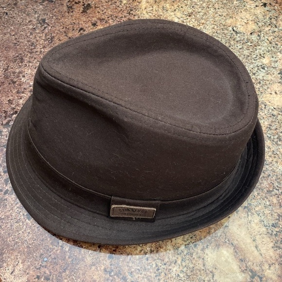 2 Fedora Hats brown/black. Pinch style Levi’s Strauss co. Cotton - Picture 5 of 12